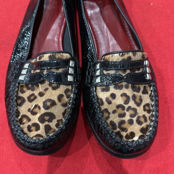 Brighton Black and Brown Leopard Print Flats - Picture 4 of 6
